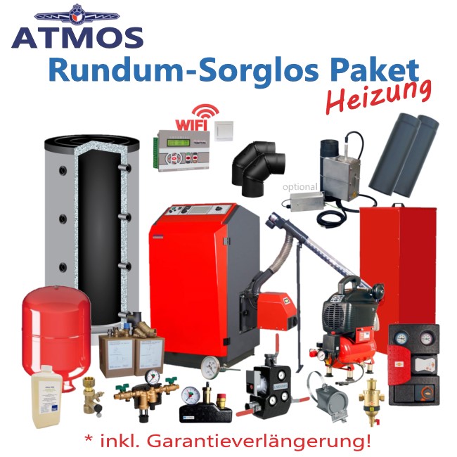 ATMOS Pelletkessel-Komplett-Paket rundum sorglos ohne Brauchwasser