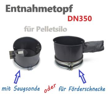 Silotec Entnahmetopf für Pelletsilo DN350 mit Spannband für Saug- oder Schneckenentnahme
