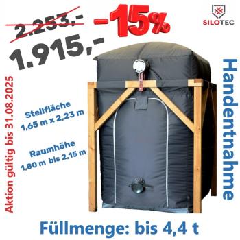 Aktion Silotec Holzpellets-Lager HPL 165 im Holzgestell - Grundfläche 1,65 x 2,23 m max. 4,36 t