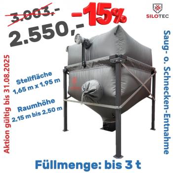 Aktion - Silotec Holzpellets 200 im Stahlgestell  - Grundfläche 1,65 x 1,95 m - max. 3,2 t