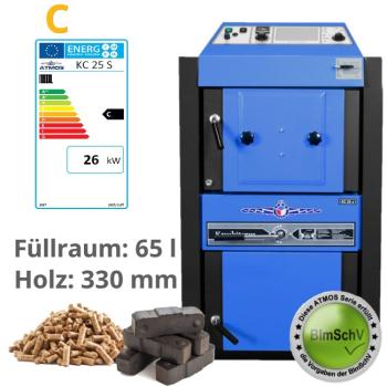 ATMOS Kohlevergaser KC 25 SP mit Pelletbrenner Option