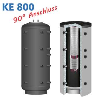 Hygiene-Kombispeicher KE 800 ohne Wärmetauscher mit 90° Anschlüsse