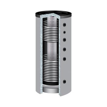 Hygiene-Kombispeicher KER2 1000 mit 2 Wärmetauscher, Durchmesser 790 mm und 180° Anschlüsse