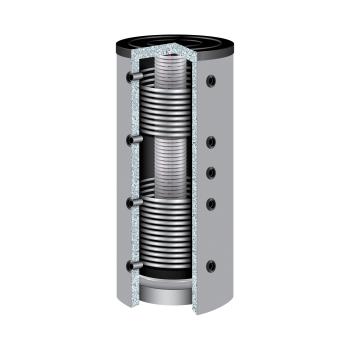 Hygiene-Kombispeicher KER2 1000 mit 2 Wärmetauscher, Durchmesser 850 mm und 90° Anschlüsse