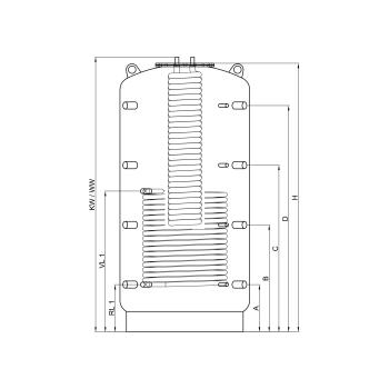Hygiene-Kombispeicher KER 2500 mit 1 Wärmetauscher