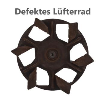 Defektes, ausgeglühtes Lüfterrad