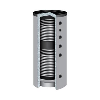 Pufferspeicher PS2 1000 mit 2 Wärmetauscher, Durchmesser 790 mm und 180° Anschlüsse