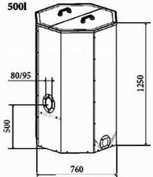500 Liter Pelletbehälter (rot oder blau)