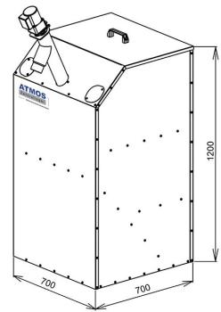 ATMOS Platzspar Pelletsilo 400 Liter mit Schnecke