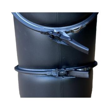 Rauchrohr 2 mm schwarz pulverbeschichtet 0-90° Bogen Reinigung