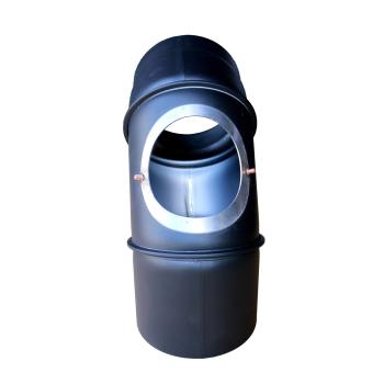 Rauchrohr 2 mm schwarz pulverbeschichtet 0-90° Bogen Reinigung