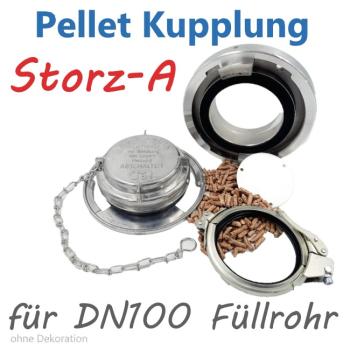Befüll-Set für Pellet Lager. Deckel, Storz-A-Kupplung, Spannring. Hinterlüftet mit Erdungsanschluss