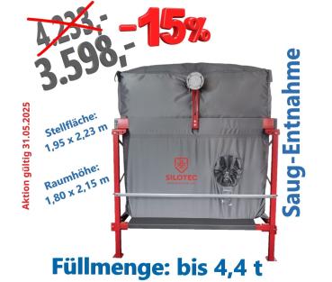 Aktion - Silotec Flachbodensilo Volummax rechteckig VM-R1 - 165 im Stahlgestell  - Grundfläche 1,95 m x 2,23 m - max. 4,4 t