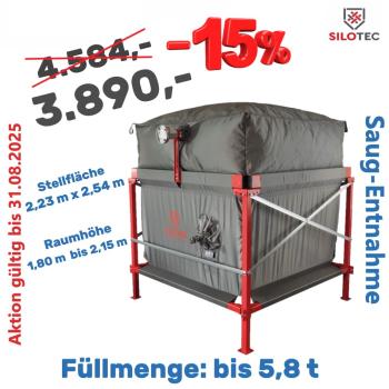 Aktion - Silotec Flachbodensilo Volummax rechteckig VM-R1 - 165 im Stahlgestell  - Grundfläche 2,23 m x 2,54 m - max. 4,4 t