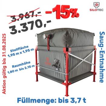 Aktion Silotec Flachbodensilo Volummax VM im Stahlgestell 165 - Grundfläche 1,95 x 1,95 m - max. 3,7 t
