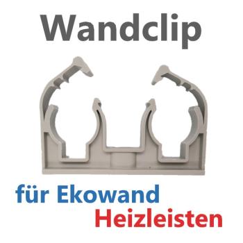 Ekowand Heizleisten für bestes Wohnklima und Heizkosten sparen Kombi-Klipp Wandhalter doppelt aus Kunststoff und Stahl Killus-Technik.de