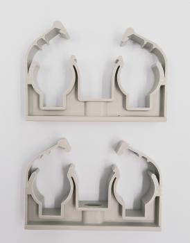 Ekowand Heizleisten für bestes Wohnklima und Heizkosten sparen Kombi-Klipp Wandhalter doppelt aus Kunststoff und Stahl Abmessungen Killus-Technik.de