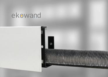 Ekowand Heizleisten für bestes Wohnklima und Heizkosten sparen Kombi-Klipp Wandhalter doppelt aus Kunststoff und Stahl Abmessungen Killus-Technik.de