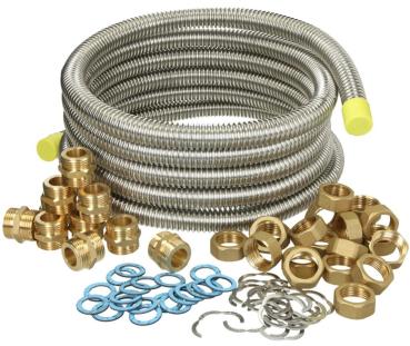 Edelstahlwellrohr-Handwerkerbausatz 5 Meter