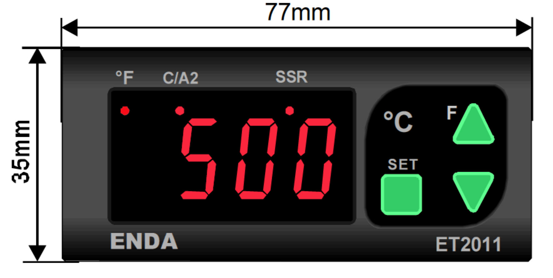 PID-Temperaturregler für Thermoelemente vom Typ J, K, T, S und R