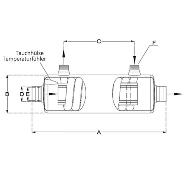 Edelstahl Schwimmbad-Heizungswärmetauscher D-HWT 35 - inkl. Befestigungs-Set