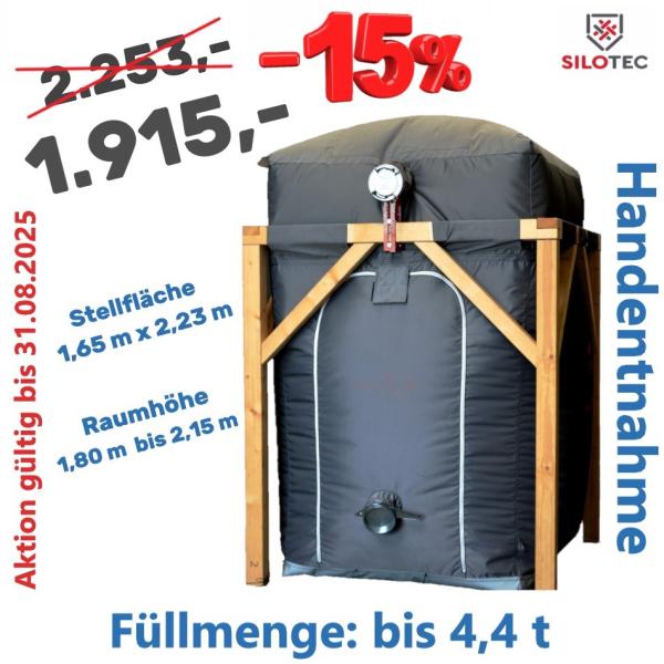 Aktion Silotec Holzpellets-Lager HPL 165 im Holzgestell - Grundfläche 1,65 x 2,23 m max. 4,36 t