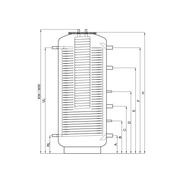 Hochleistungs-Hygienespeicher 800 Liter mit 180° Anschlüsse