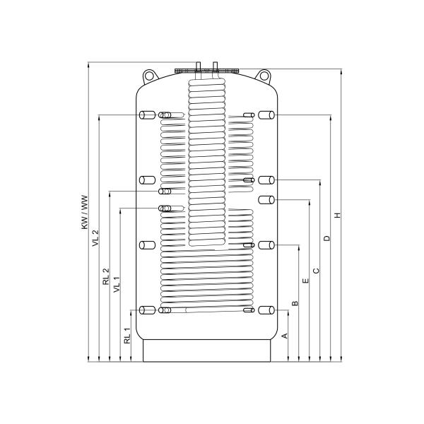 Hygiene-Kombispeicher KER2 2000 mit 2 Wärmetauscher