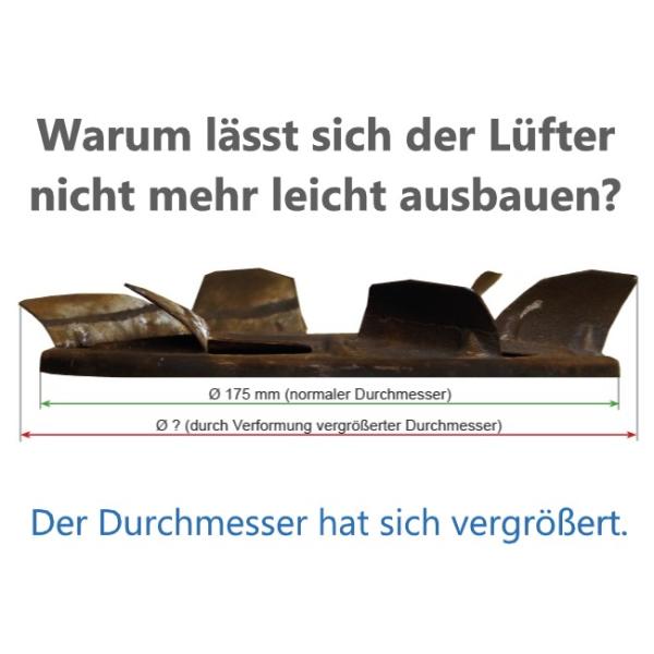 Veränderung vom Durchmesser bei Überhitzung des Lüfterrads