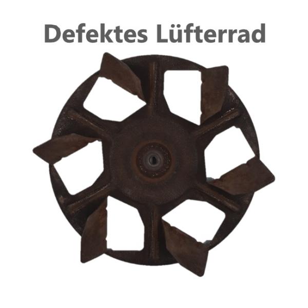 Defektes, ausgeglühtes Lüfterrad