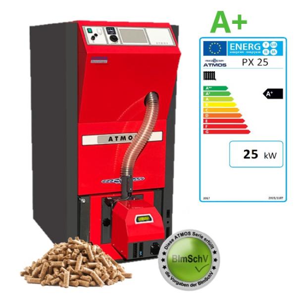ATMOS PX25 Pelletkessel mit integriertem Pelletbehälter