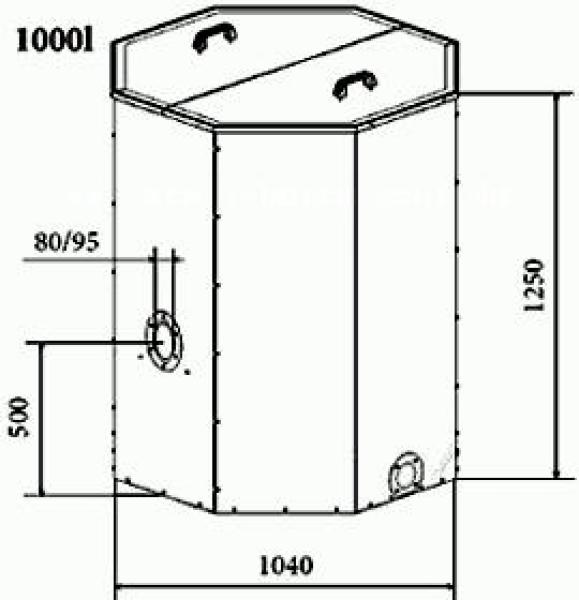 1000 Liter Pelletbehälter (rot oder blau)