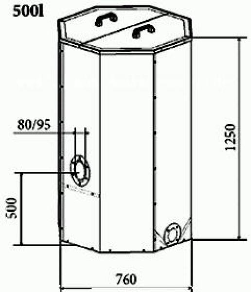500 Liter Pelletbehälter (rot oder blau)