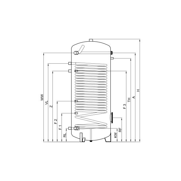 Emaille Hochleistungs-Warmwasser Standspeicher Typ SWP 200