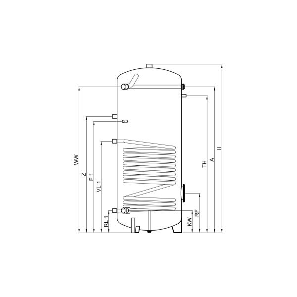 Emaille Warmwasser Standspeicher Typ S 150