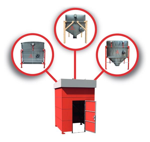 Silotec SiloBox mit Blechfassade für Silos bis Stellfläche 165 x 165 cm