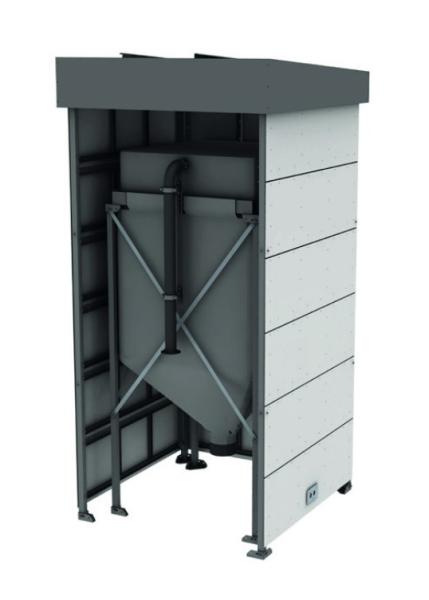 Silotec SiloBox mit Blechfassade für Silos bis Stellfläche 165 x 165 cm