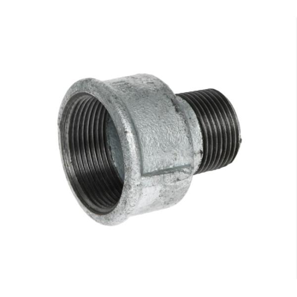 Temperguss Fitting Reduziermuffe 1 1/2" x 1" IG/AG DVGW und SVGW zertifiziert und uneingeschränkt für Gas- und Trinkwasser-Installationen