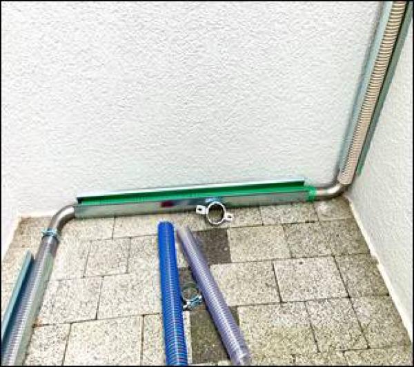 Tragschale / Wandhalterung für Pellet Saugschlauch DN50 - 4er Set, verzinkt, Länge 1 m