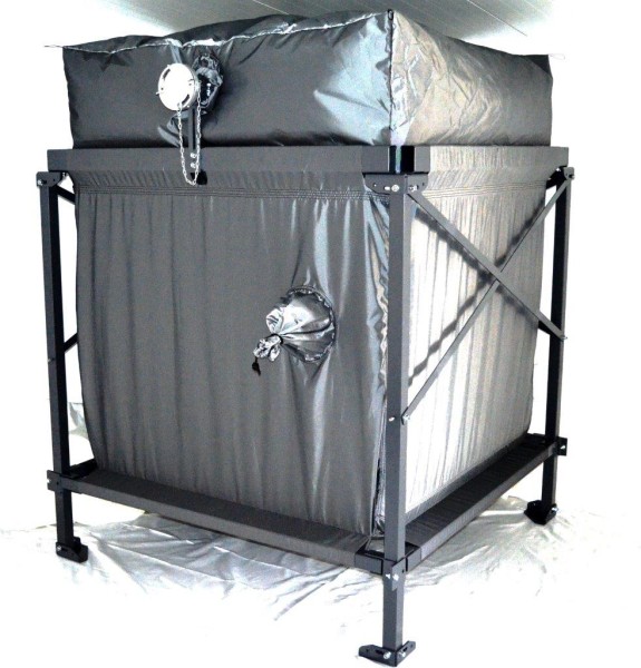 Aktion Silotec Flachbodensilo Volummax VM im Stahlgestell 200 - Grundfläche 1,95 x 1,95 m - max. 4,5 t