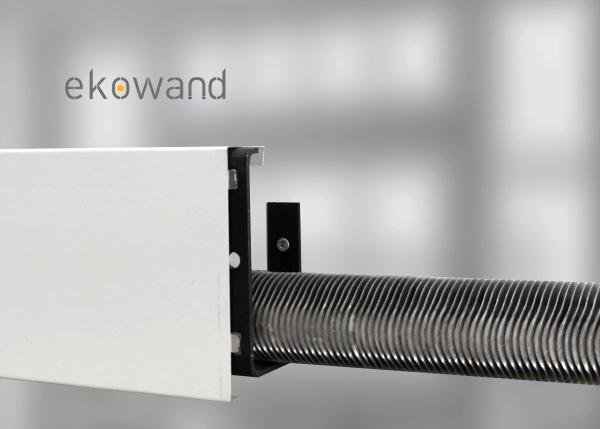 Ekowand Heizleisten für bestes Wohnklima und Heizkosten sparen Kombi-Klipp Wandhalter doppelt aus Kunststoff und Stahl Abmessungen Killus-Technik.de