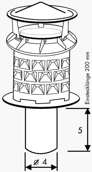 Schornsteinaufsatz WINDKAT® mit rundem Stutzen
