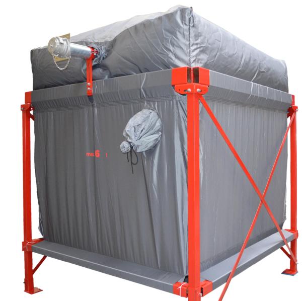 Silotec Flachbodensilo Volummax rechteckig VM-R1 200 im Stahlgestell